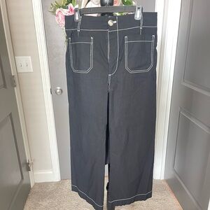 Stylish Black Wide-Leg Jeans Size 32 Anthropologie